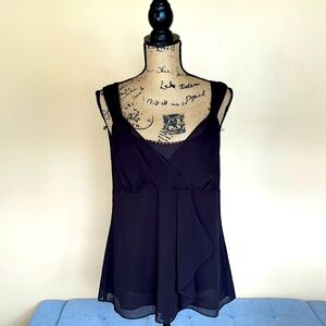 Ann Taylor Loft Brown Faux Wrap Blouse Top